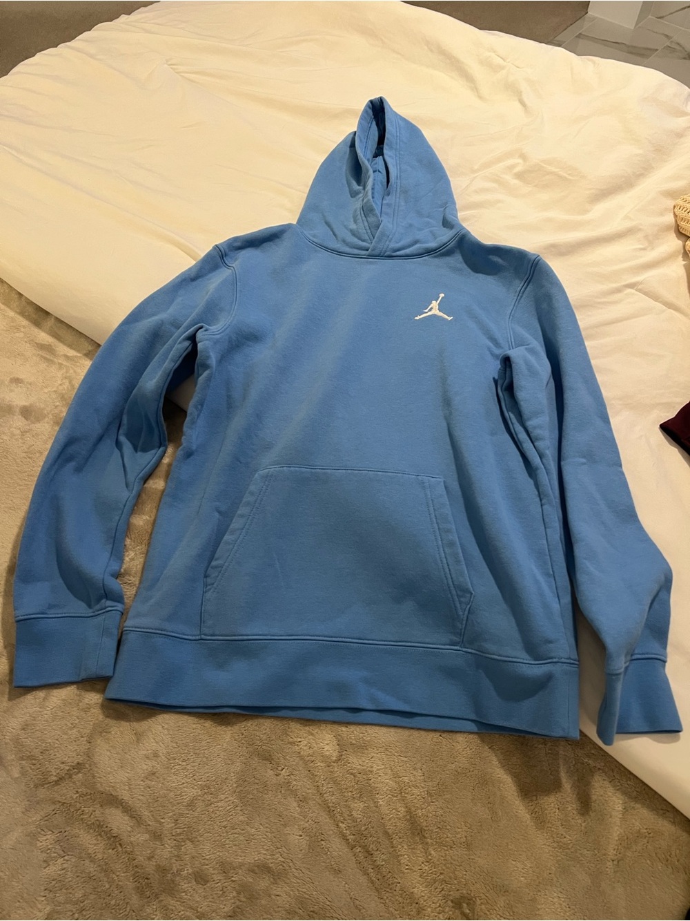 Jordan Light Blue Hoodie with Red Jumpman Tag